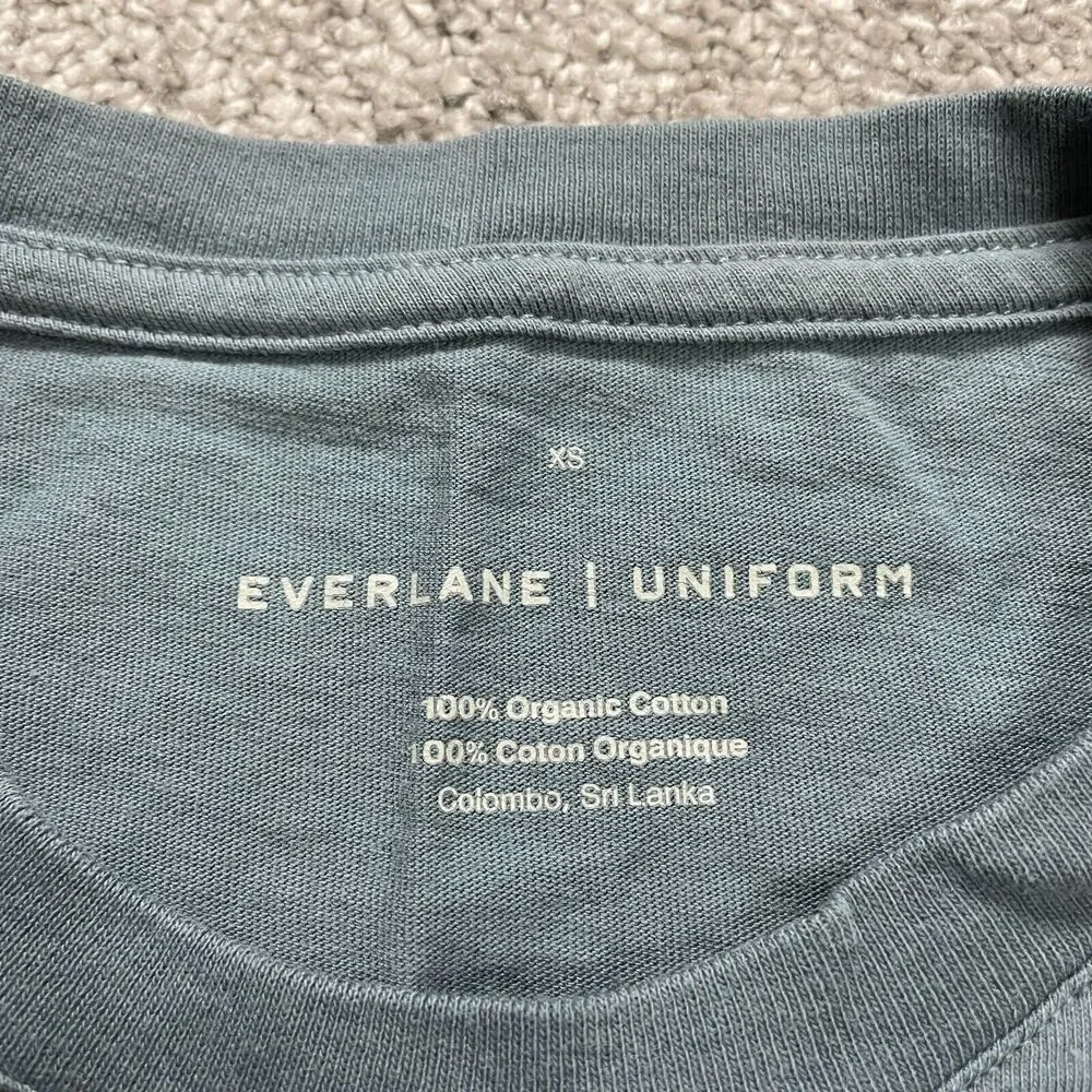 Everlane Basic Crew Neck T-Shirt Unisex XS Blue Short Sleeve Cotton Casual Tee - Picture 4 of 9